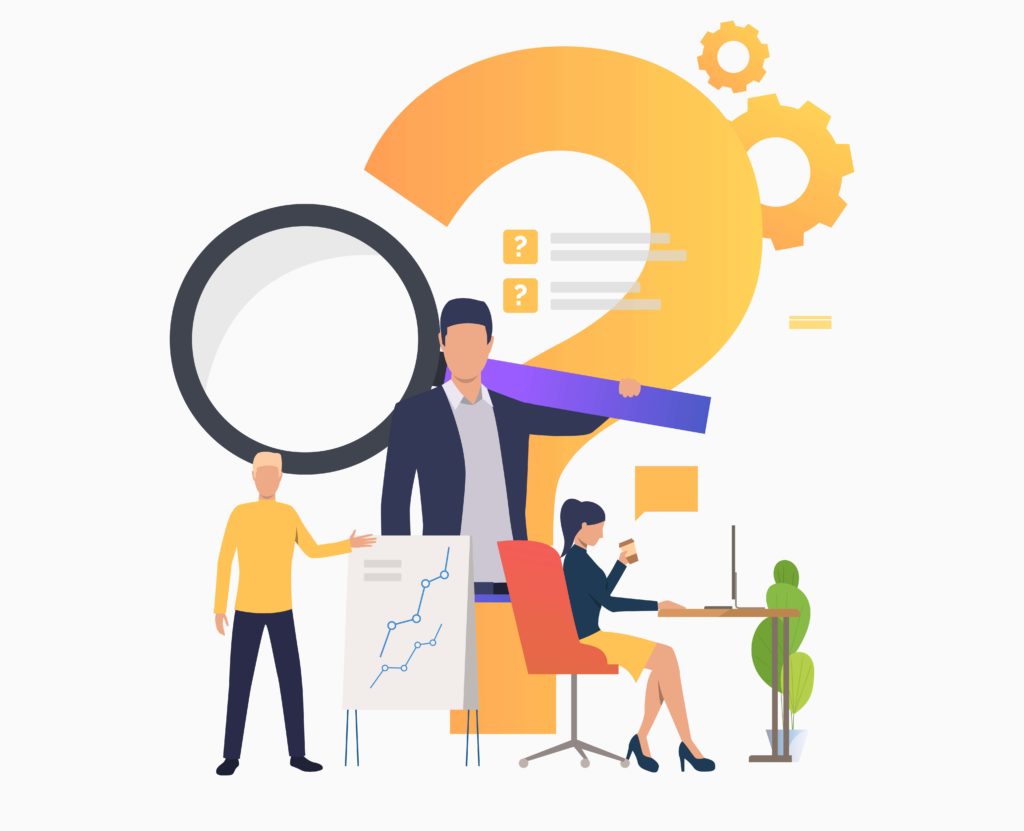 Man explaining chart, woman working with laptop vector Man explaining chart, woman working with laptop vector illustration. Problem, presentation, internet. Search engine concept. Creative design for layouts, web pages, banners